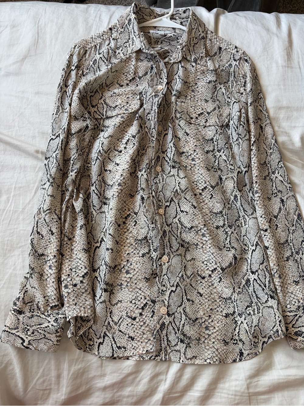 Label and Snake-Print Fabric